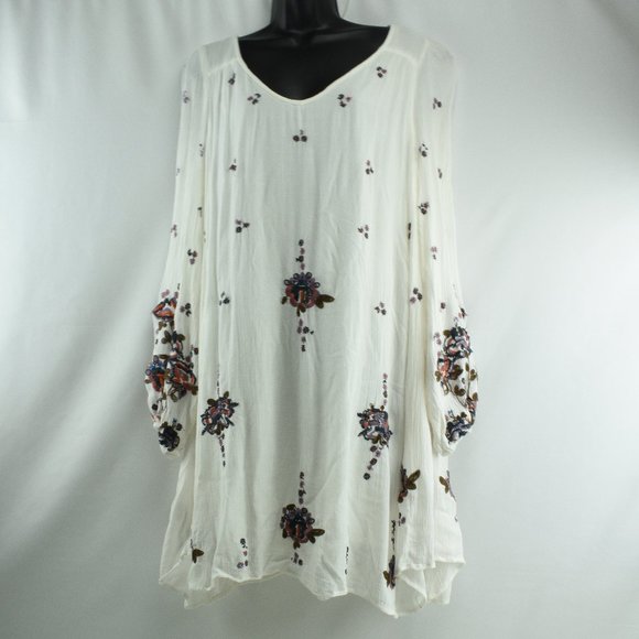 Free People S BOHO Oxford Embroidered Dress - Picture 9 of 15